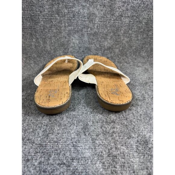 Aerosoles A2 Size 9.5M White Faux Leather T Strap Sandal - Picture 11 of 16